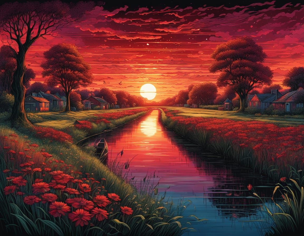 The Scarlet Evening  by @D-Forge