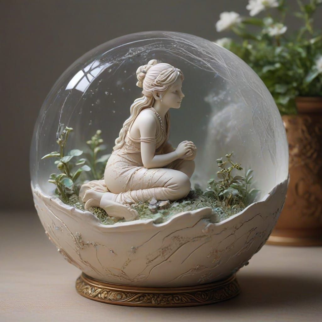 mythical creature shaped from clay, showing the cracks, curves, and handmade details.