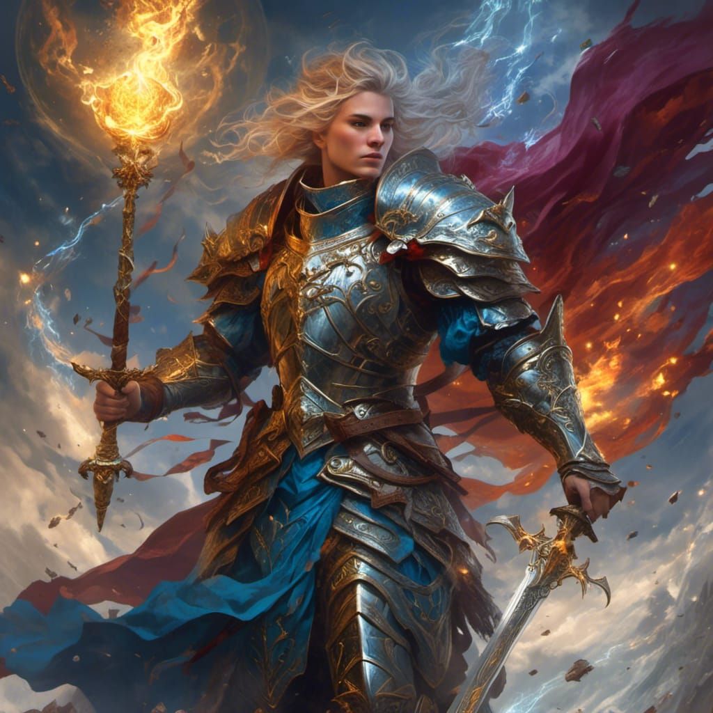  <lora:Battlemage:1.0> a battlemage, magical fantasy realism, digital illustration