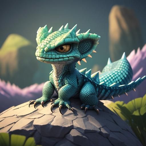 Hair, Hairy, Fur, Furry, Fluffy, Poofy, Floofy, Fuzzy, Adorable Baby Little Reptile, Cute Reptile, Furry Scales, Pixar, Disney, concept art,...