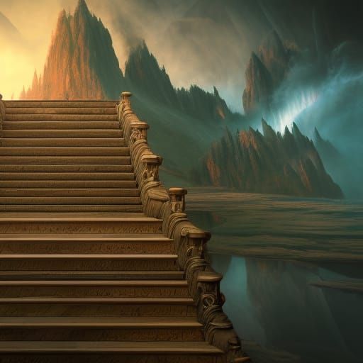 stairs in an open surrounding