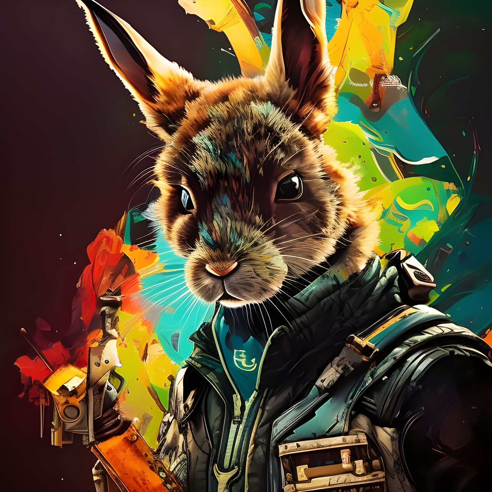 Bionic Bunny Bounty Hunter - AI Generated Artwork - NightCafe Creator