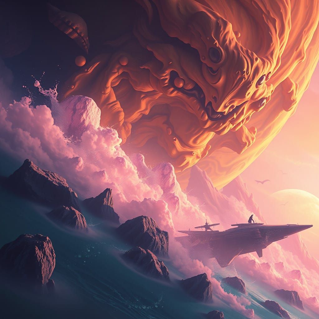 Ethereal Fantasy Realm in Deep Color and Intricate Detail