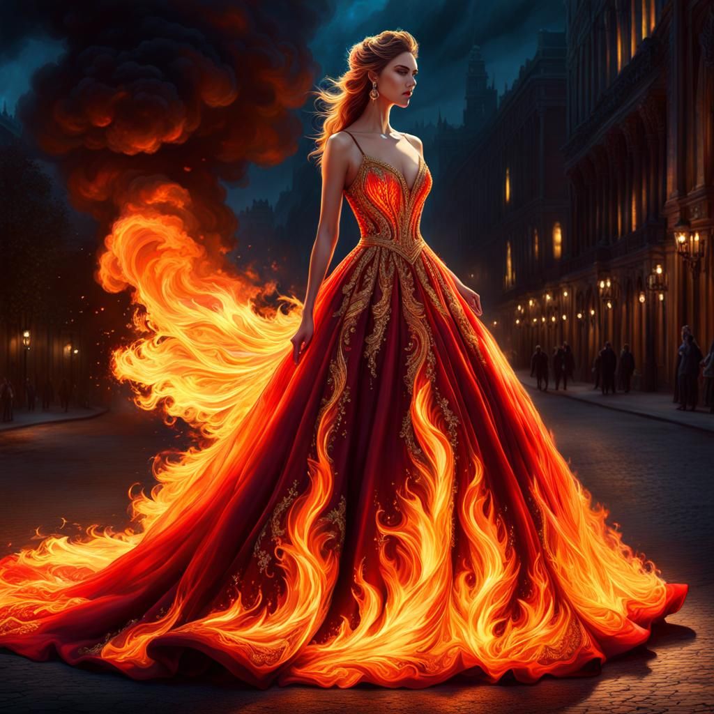 Beautiful Fire Gown.  by @TeeSpect