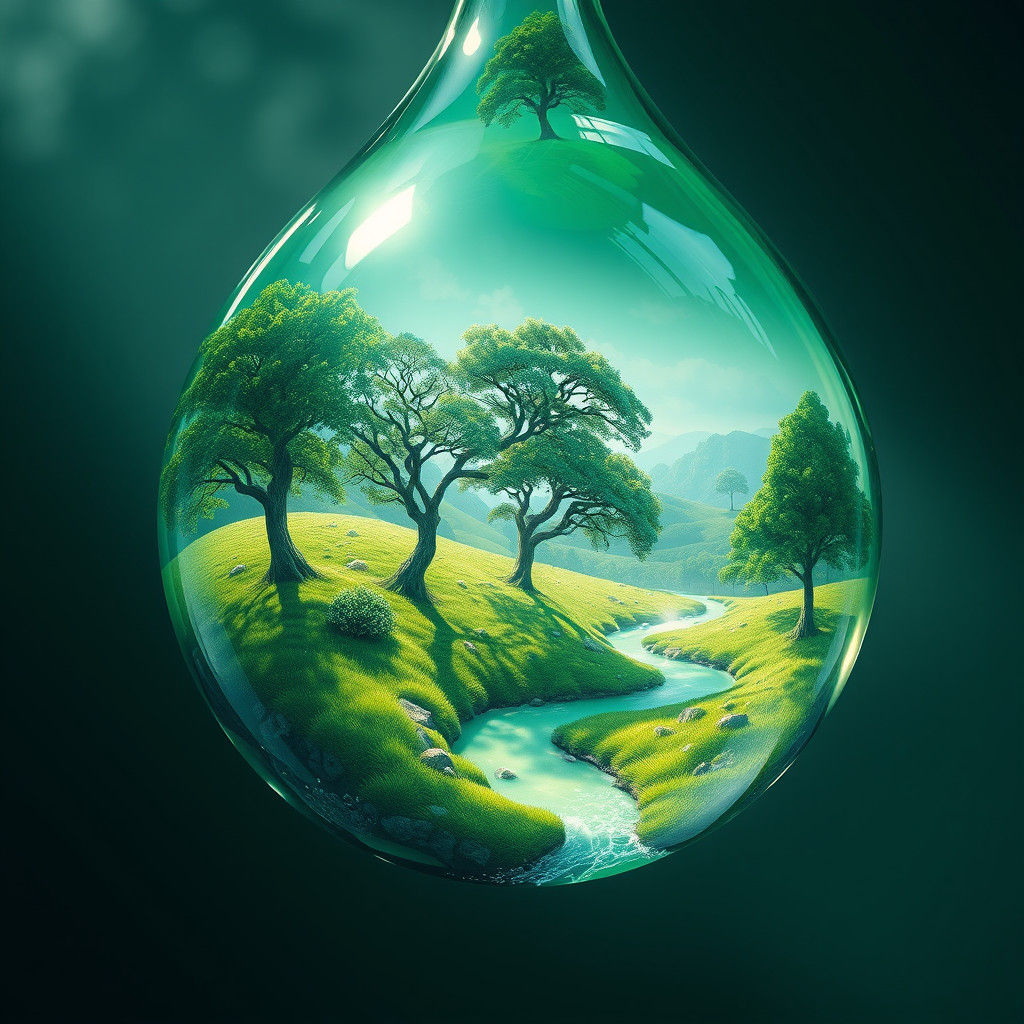 A green world in a drop  by @Hindykr