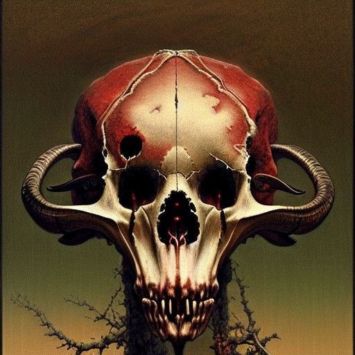 Red goat Skull 