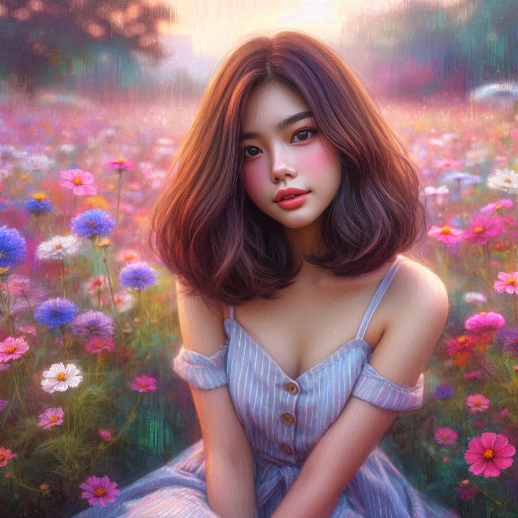 Beauty at flowers field