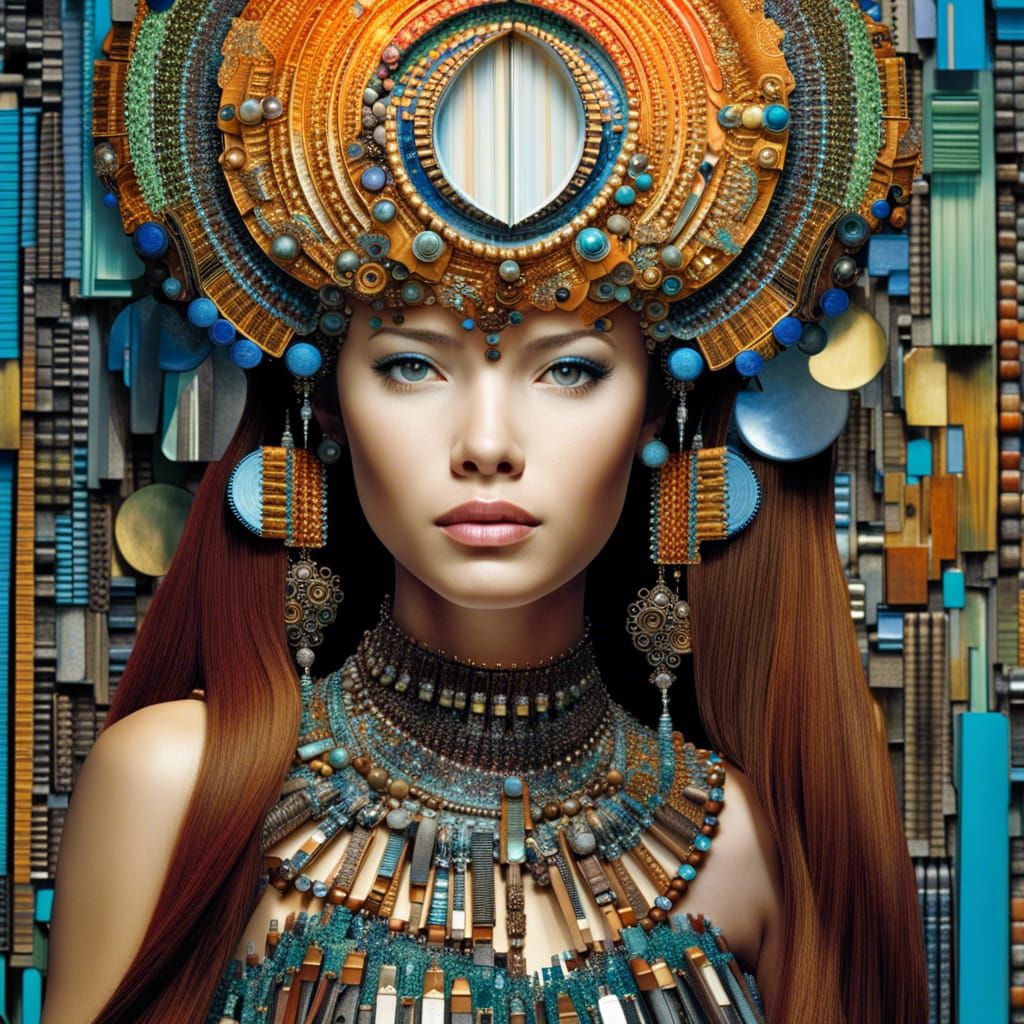 Beauty in Upcycled Computer Parts. 2 AI Generated Artwork