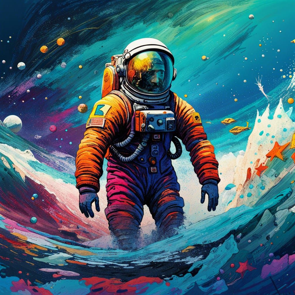 Astronaut In The Ocean - Ai Generated Artwork - Nightcafe Creator