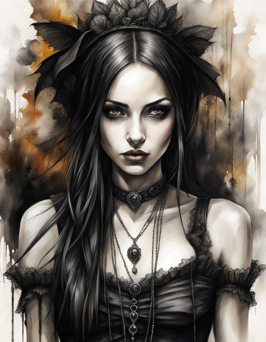 gothic autumn girl - AI Generated Artwork - NightCafe Creator