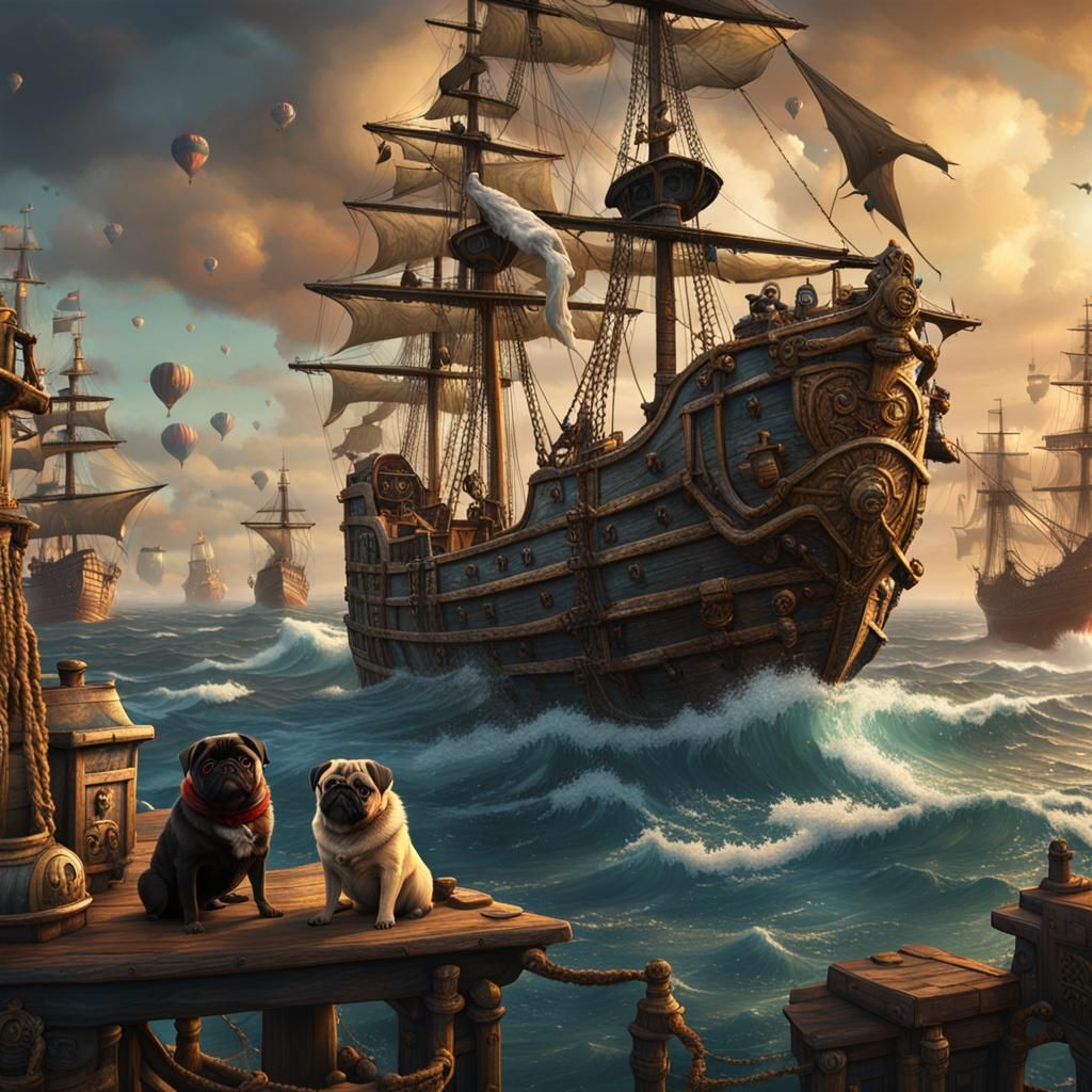 pugs on pirate ships