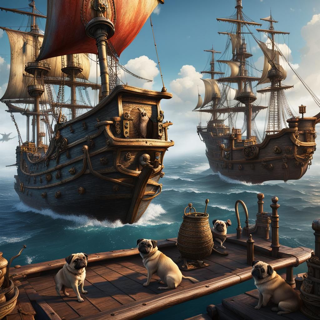 pugs on pirate ships