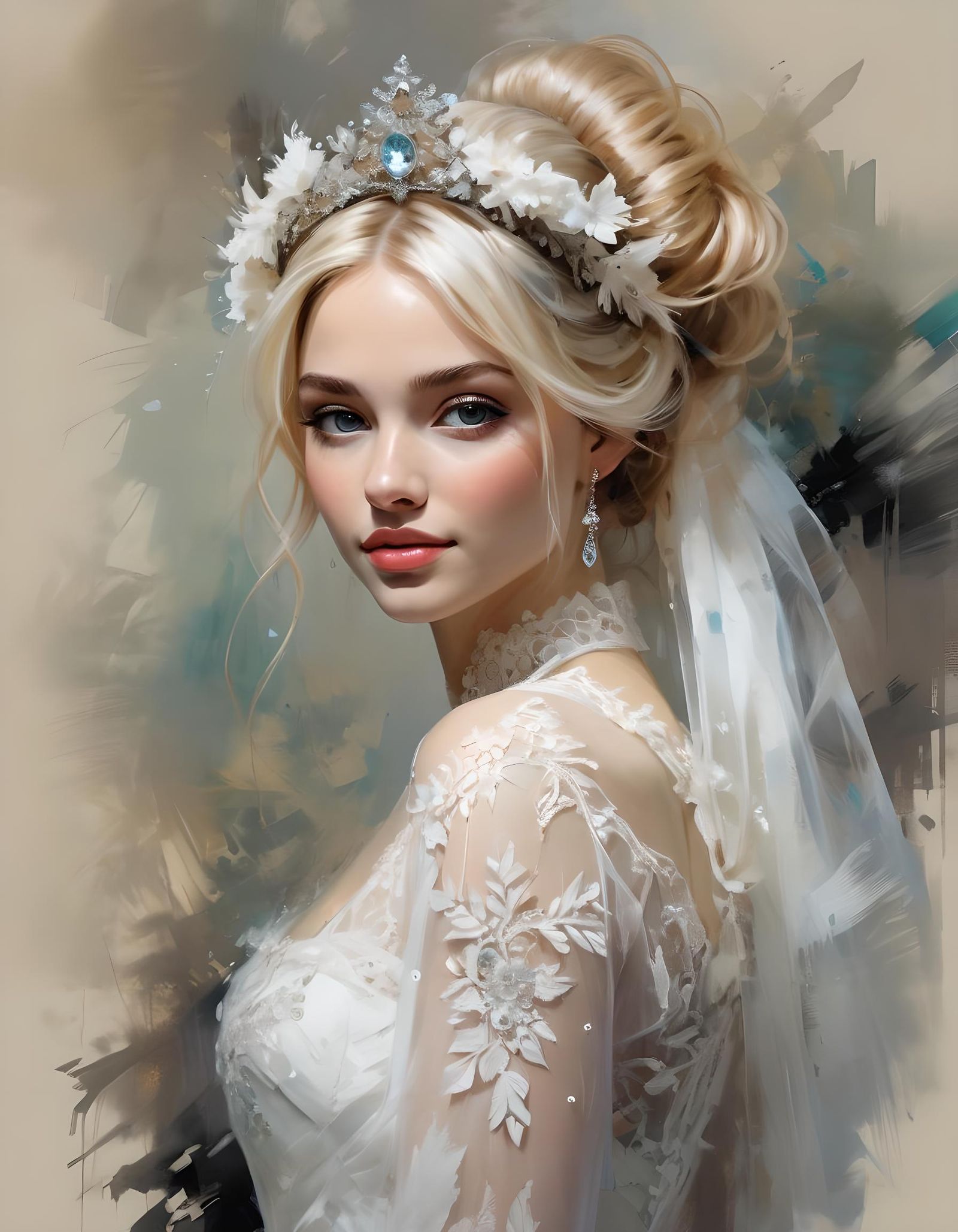 She married in TULLE and LACE