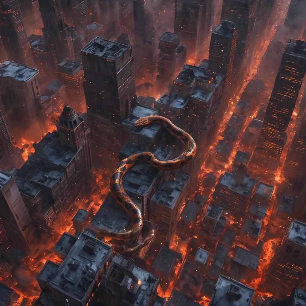 The snake minotaur devours the unweary