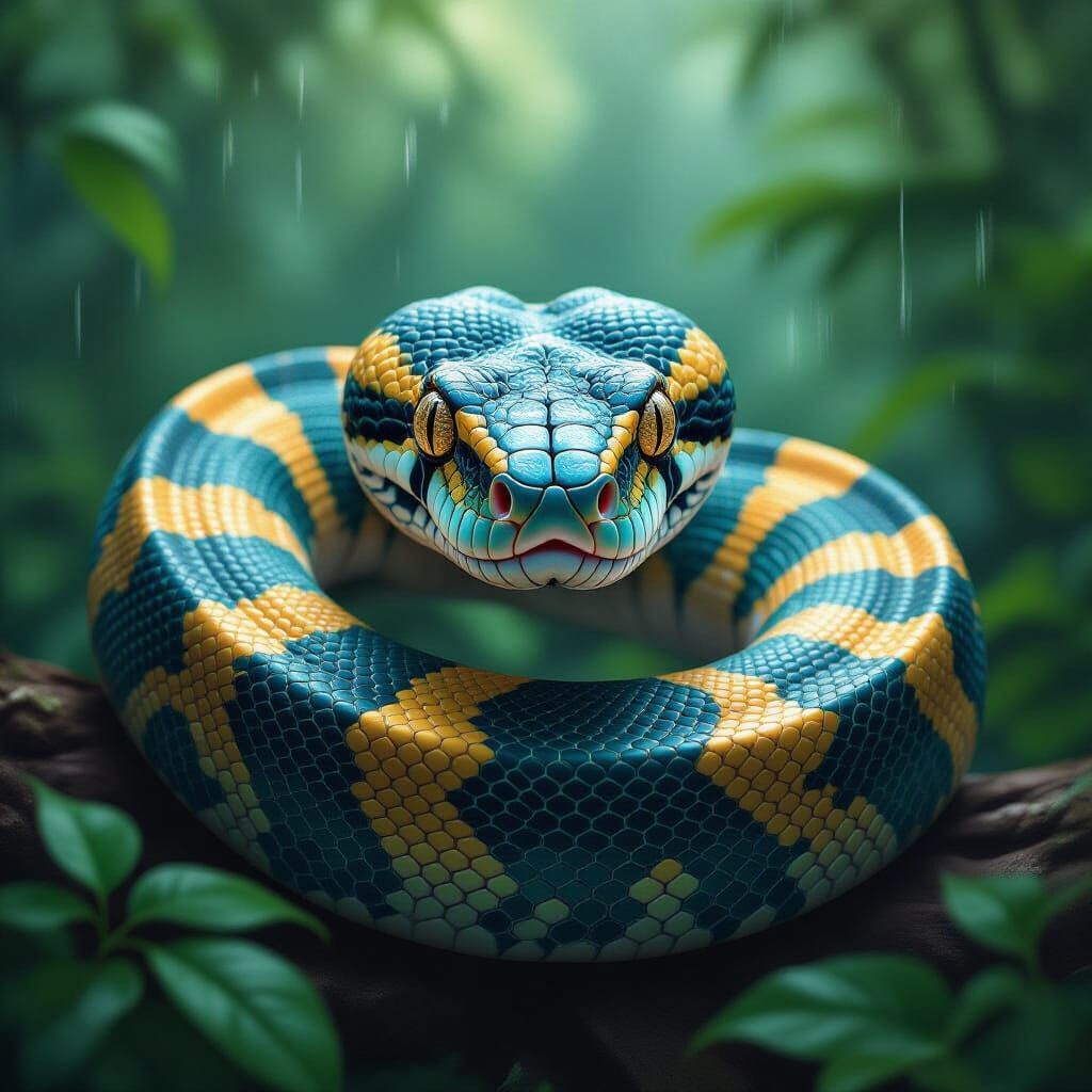 A female Indian rock Python hypnotized 