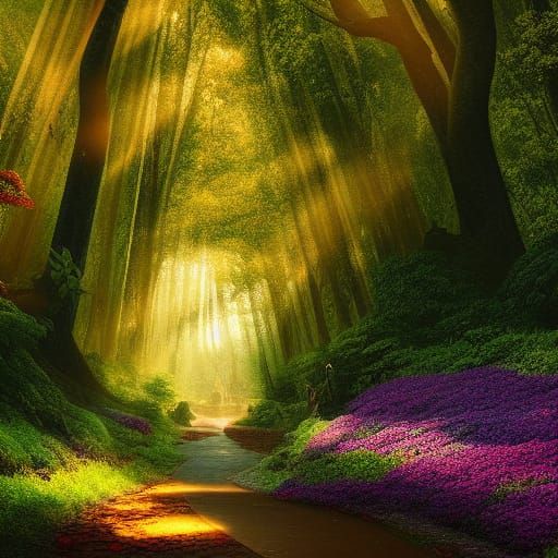 Lush forest path