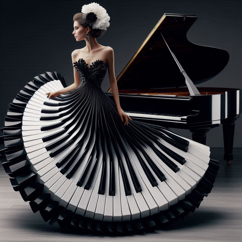 Piano keys dress