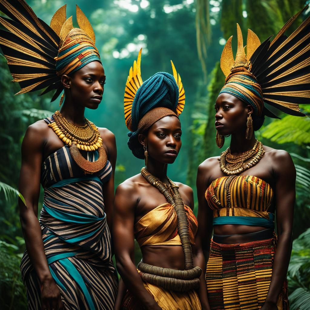 Generate a surreal image set in the heart of the Ghanaian ra...