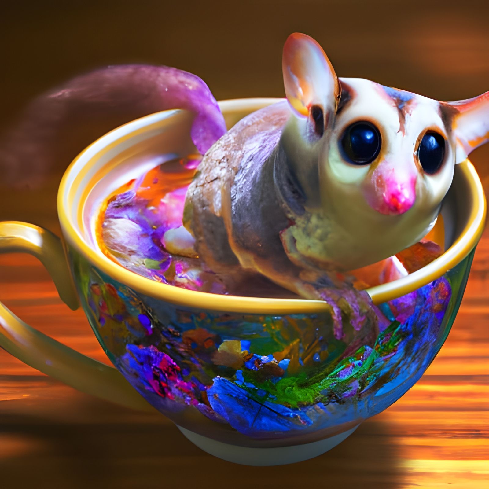 Sugar glider tea - AI Generated Artwork - NightCafe Creator