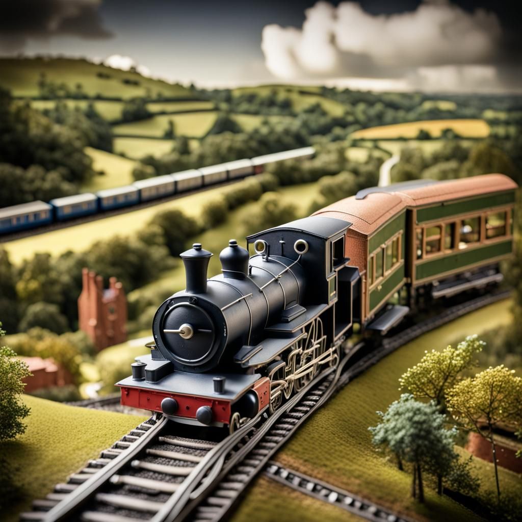 CHILDRENS POP UP BOOK SHOWING A TRAIN ON A TRACK GOING THRU ...