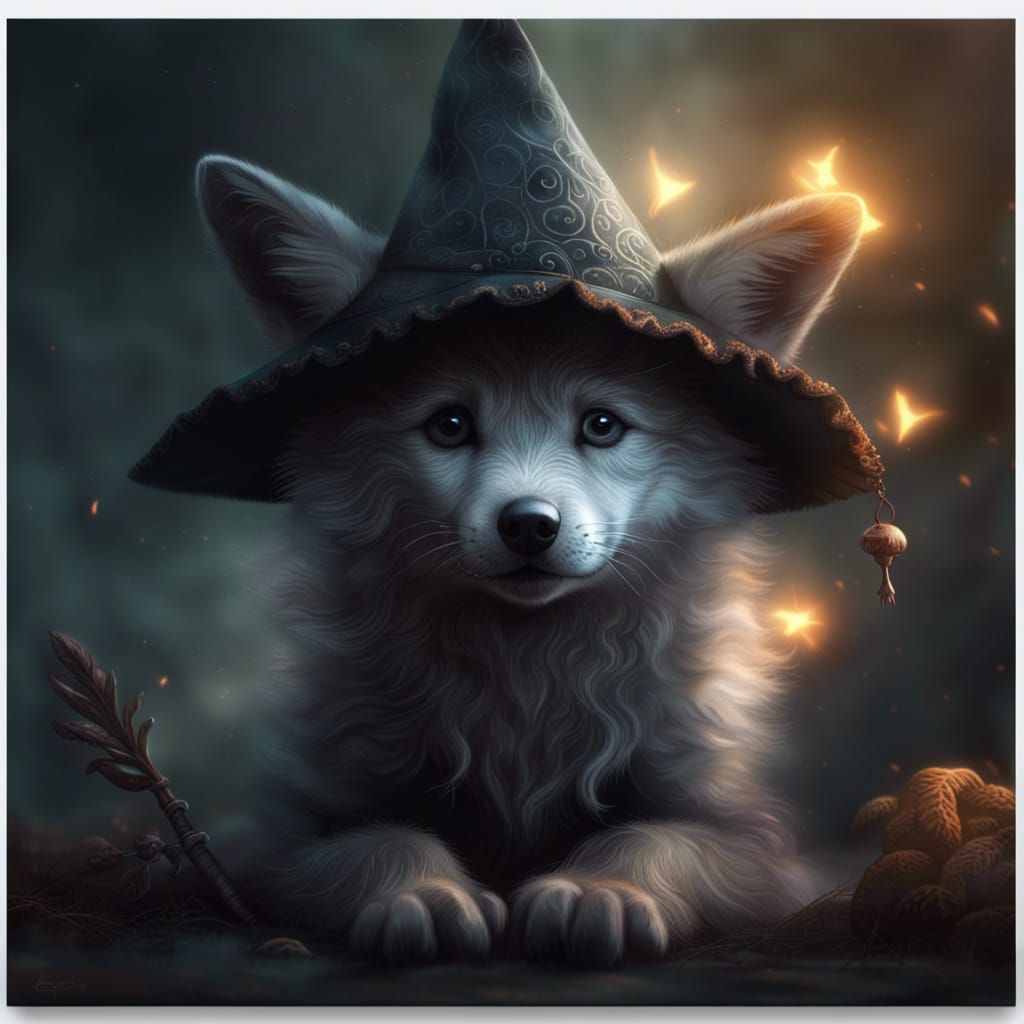 baby magic wolf cub  by @nolan 