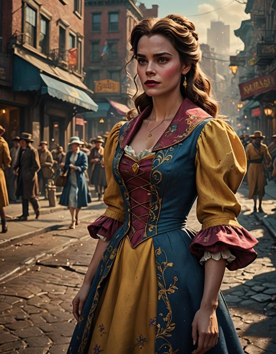 Belle from Disney's Beauty and the Beast, but she's a street walker
