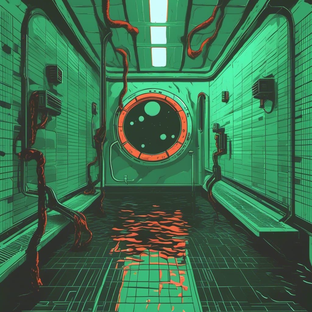 <lora:Submechanophobia:0.7>
A scene from an 80s horror movie Ship of Theseus Paradox. Submechanophobia aesthetic in retro videogame style. L...