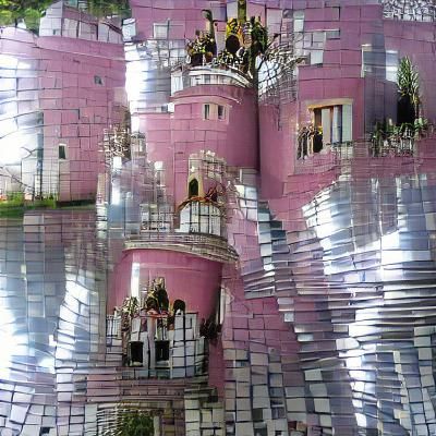A fairytale castle made of mirrors