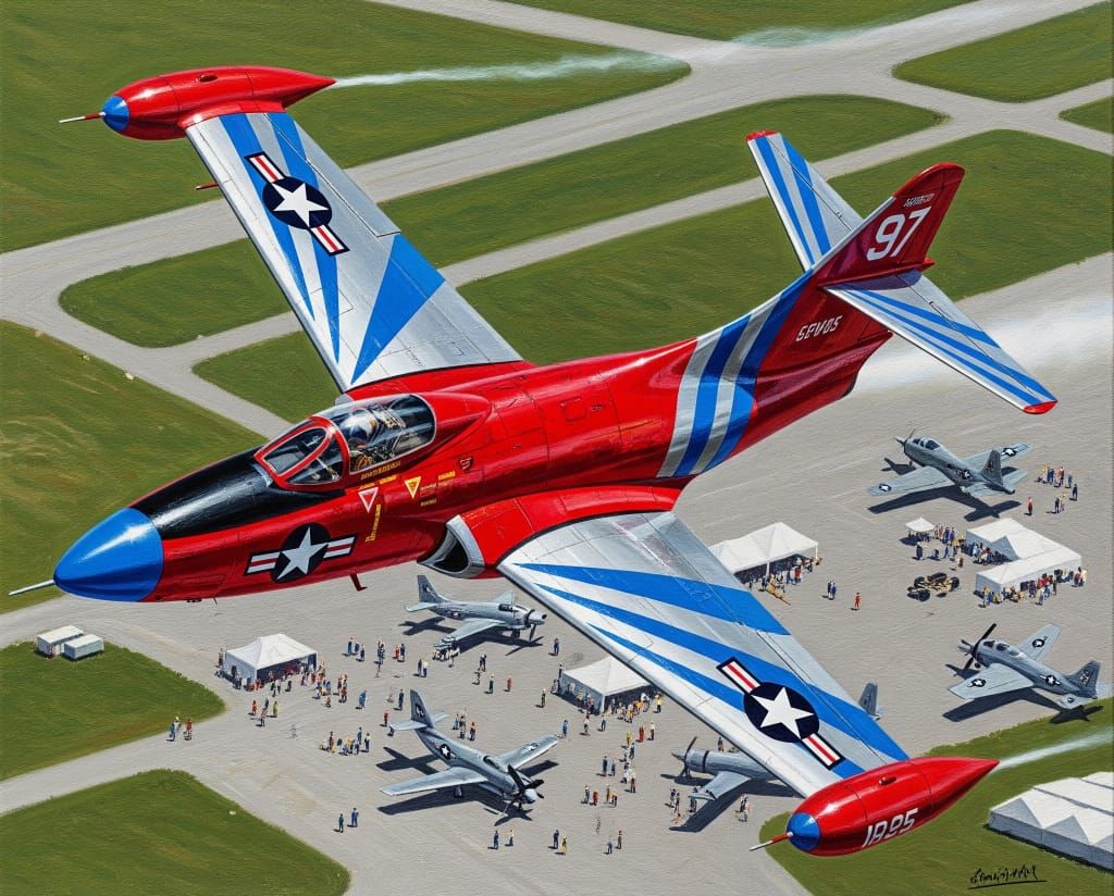 F9F Panther Airshow Jet Performs