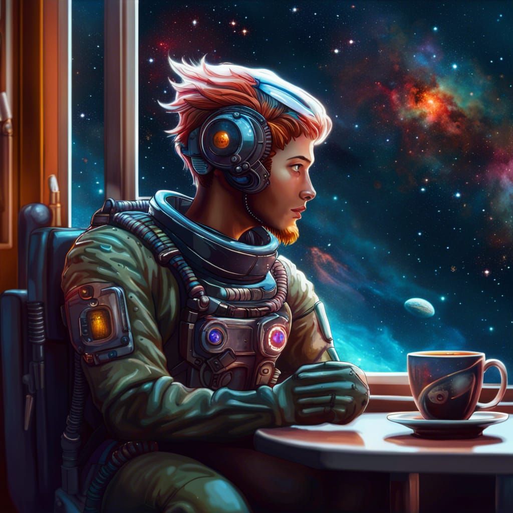 Cosmic Coffee at the Spaceport coffee shop