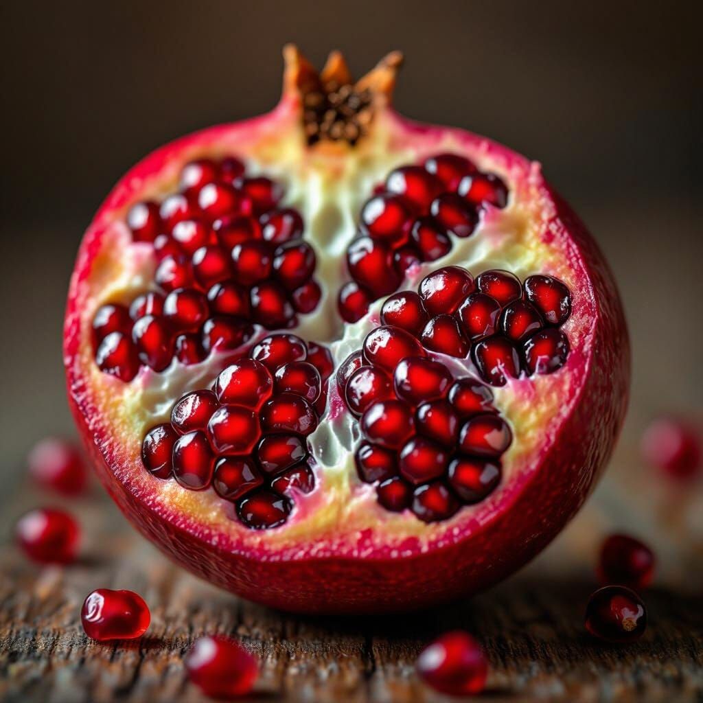 Detailed Pomegranate Macro Photography