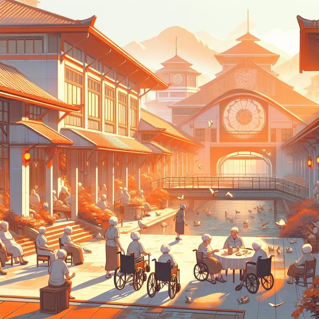 Wholesome Senior Life in Vibrant Orange and White