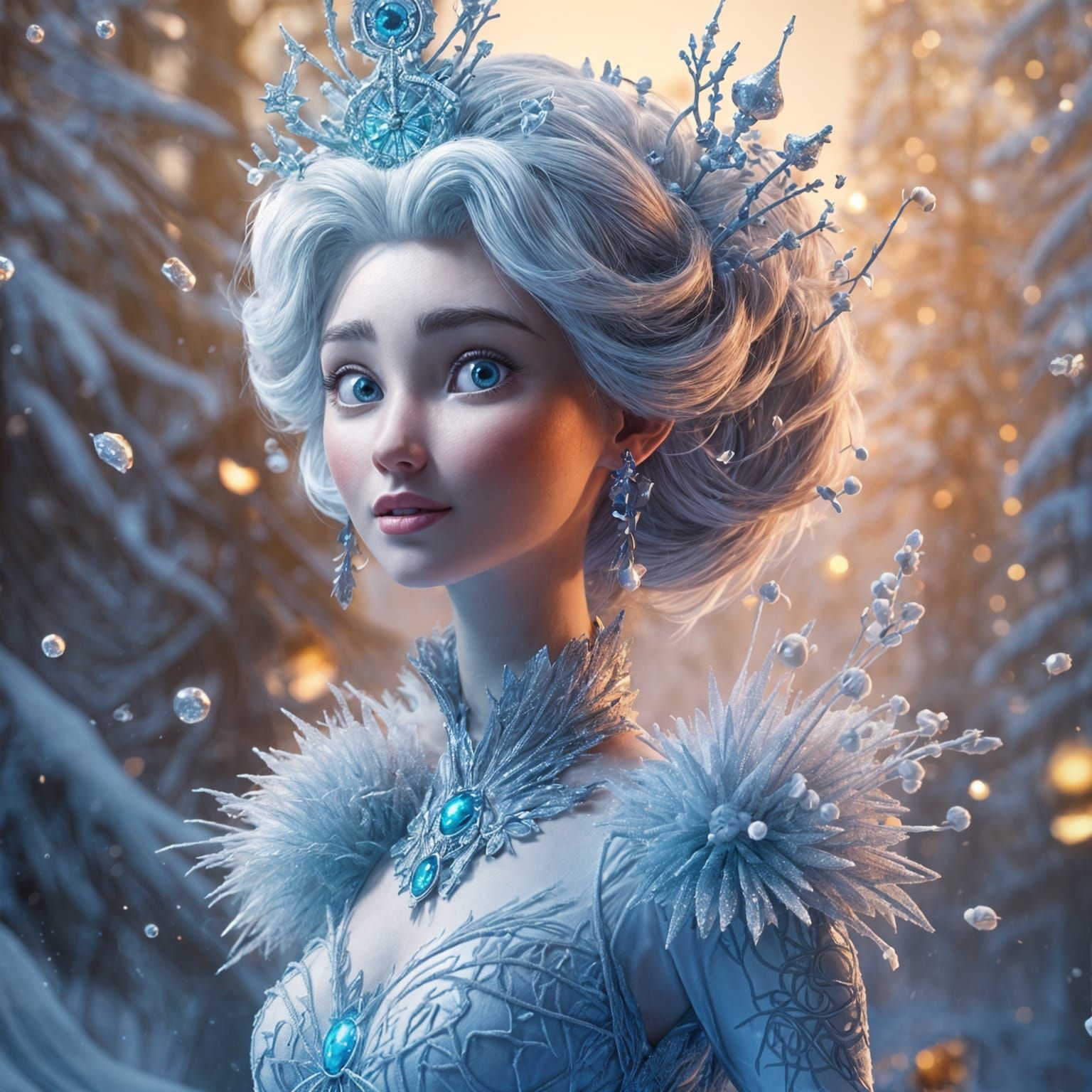 <lora:NC Hyperreal:1.0> Snow Queen