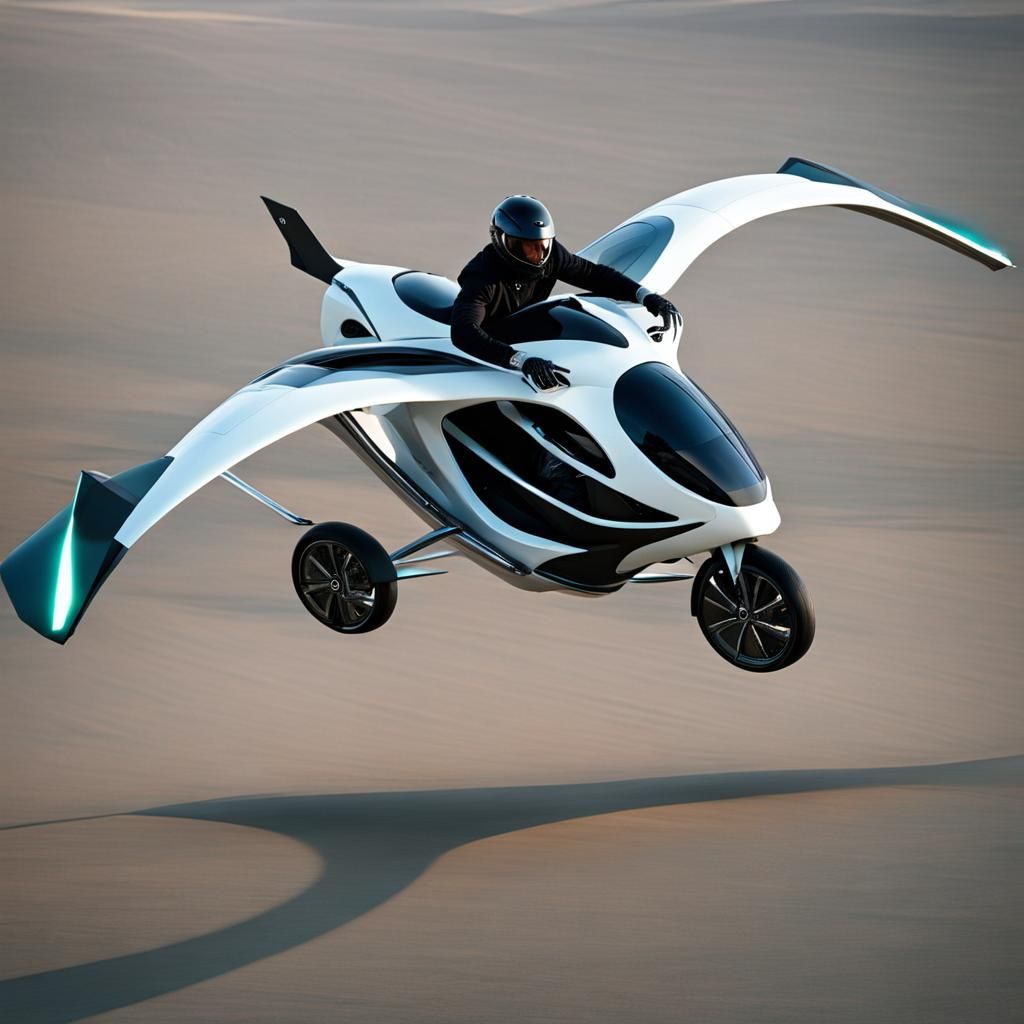 futuristic flying bike add more elements make it look cooler