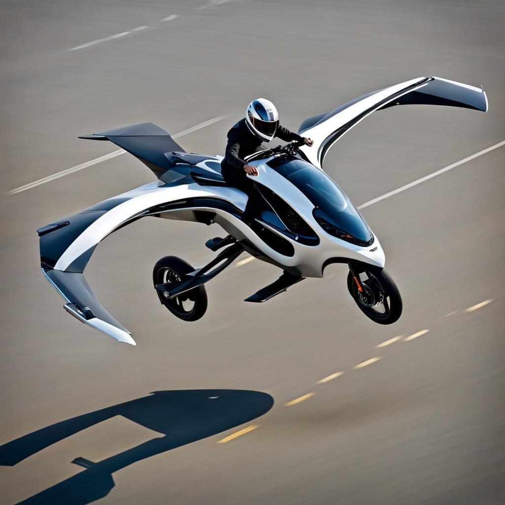 futuristic flying bike add more elements make it look cooler
