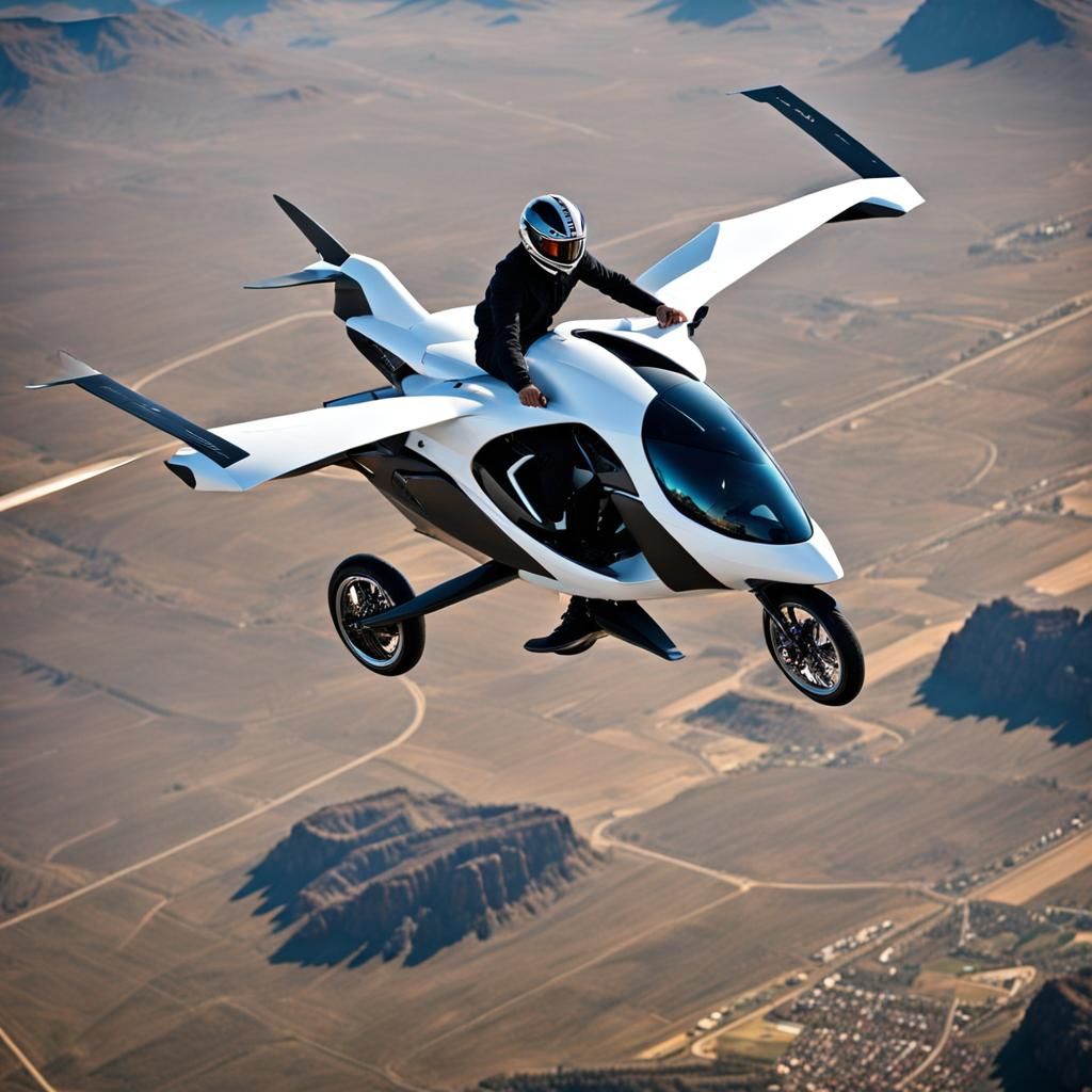 futuristic flying bike add more elements make it look cooler