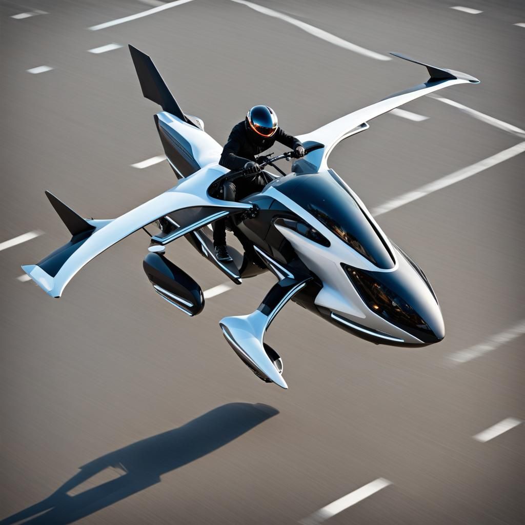 futuristic flying bike add more elements make it look cooler