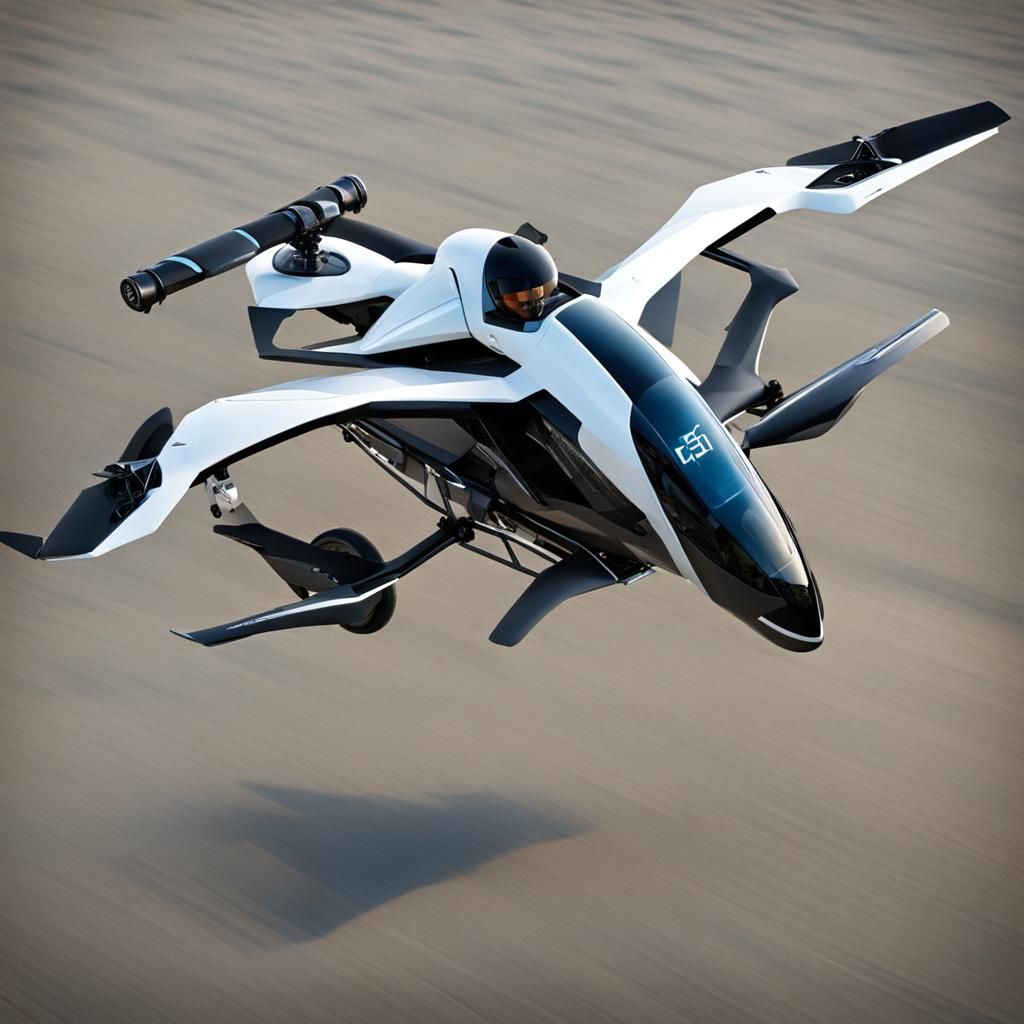 futuristic flying bike add more elements make it look cooler