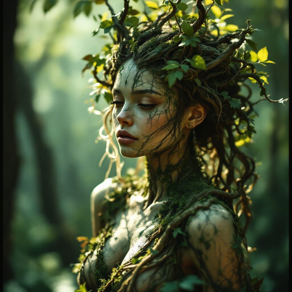 A beautiful fairy that is a tree trunk