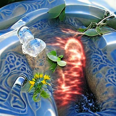 Healing air and cleansing water in the sun at nature