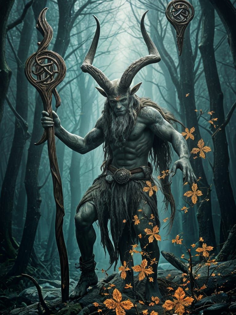 Cennunos’ celtic god of Nature and Life  by @Dark Magoo