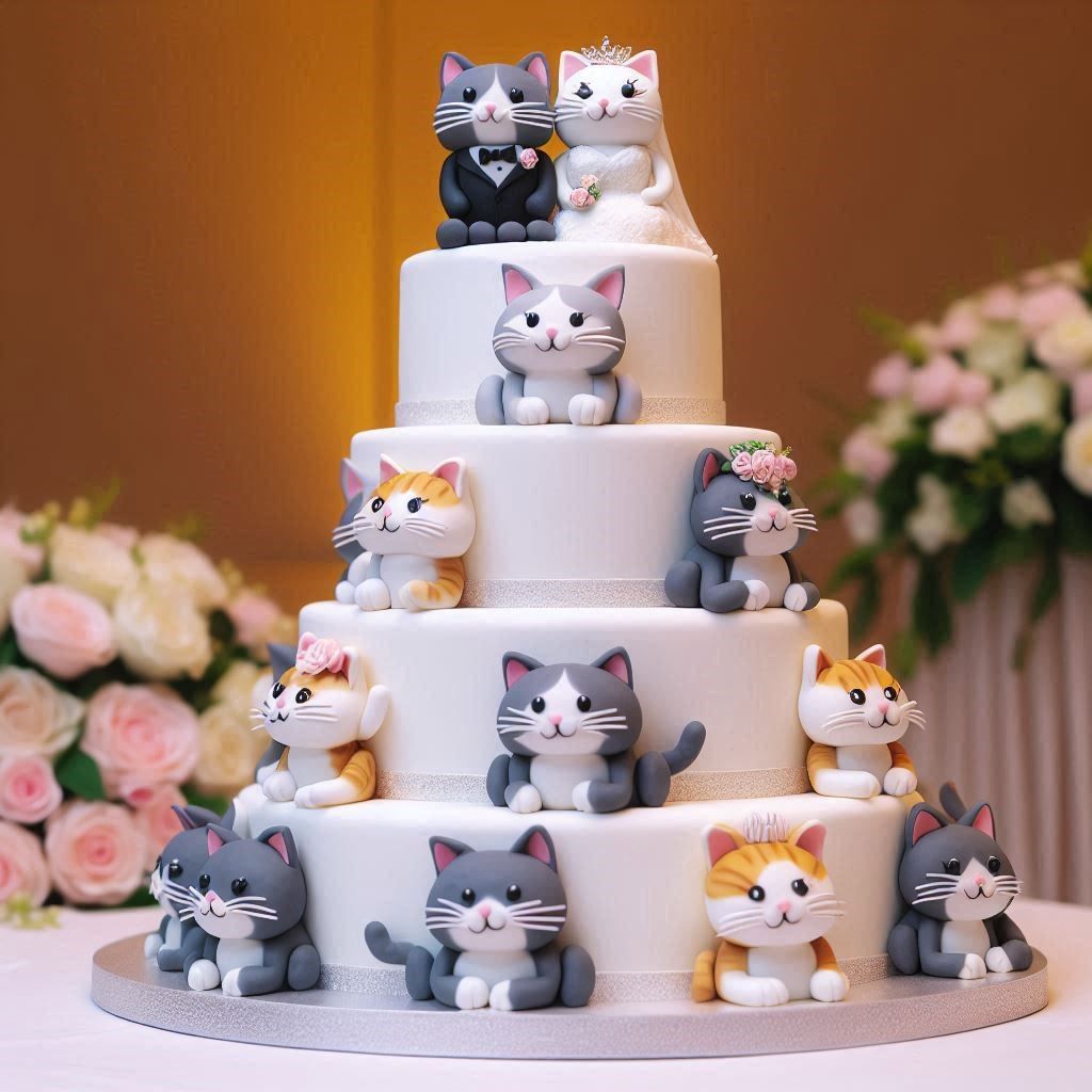 Cat wedding cake