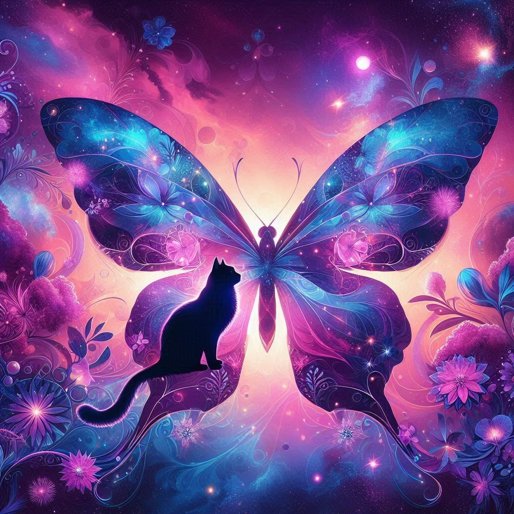Butterfly and cat