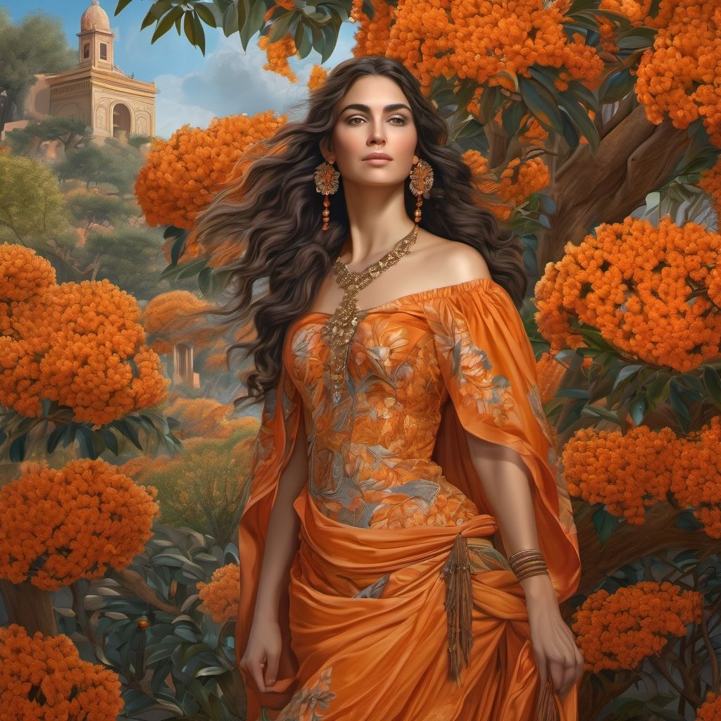 Spaniard woman in orange color