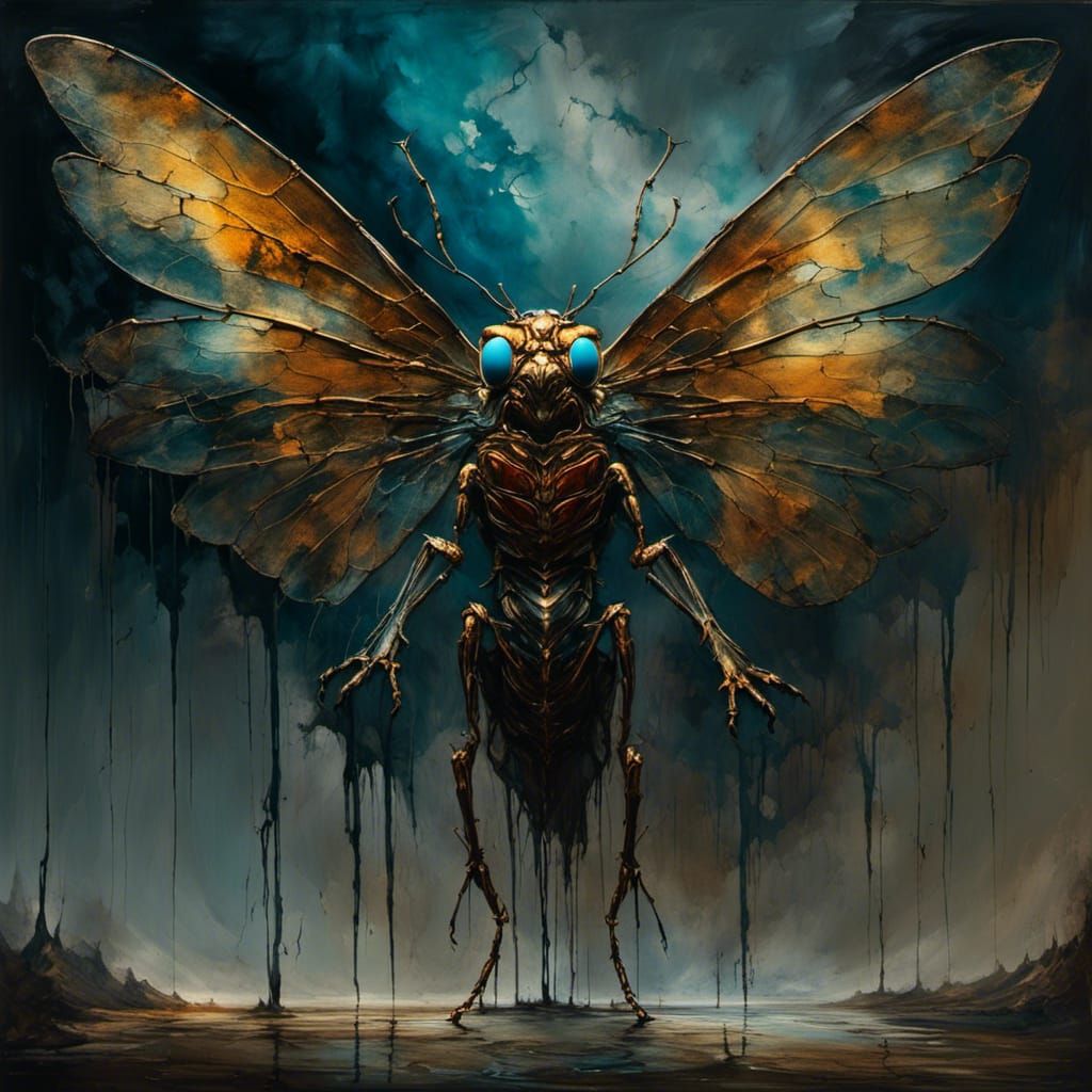 pharaoh cicada man hybrid, Darkness stirs and wakes imaginat...