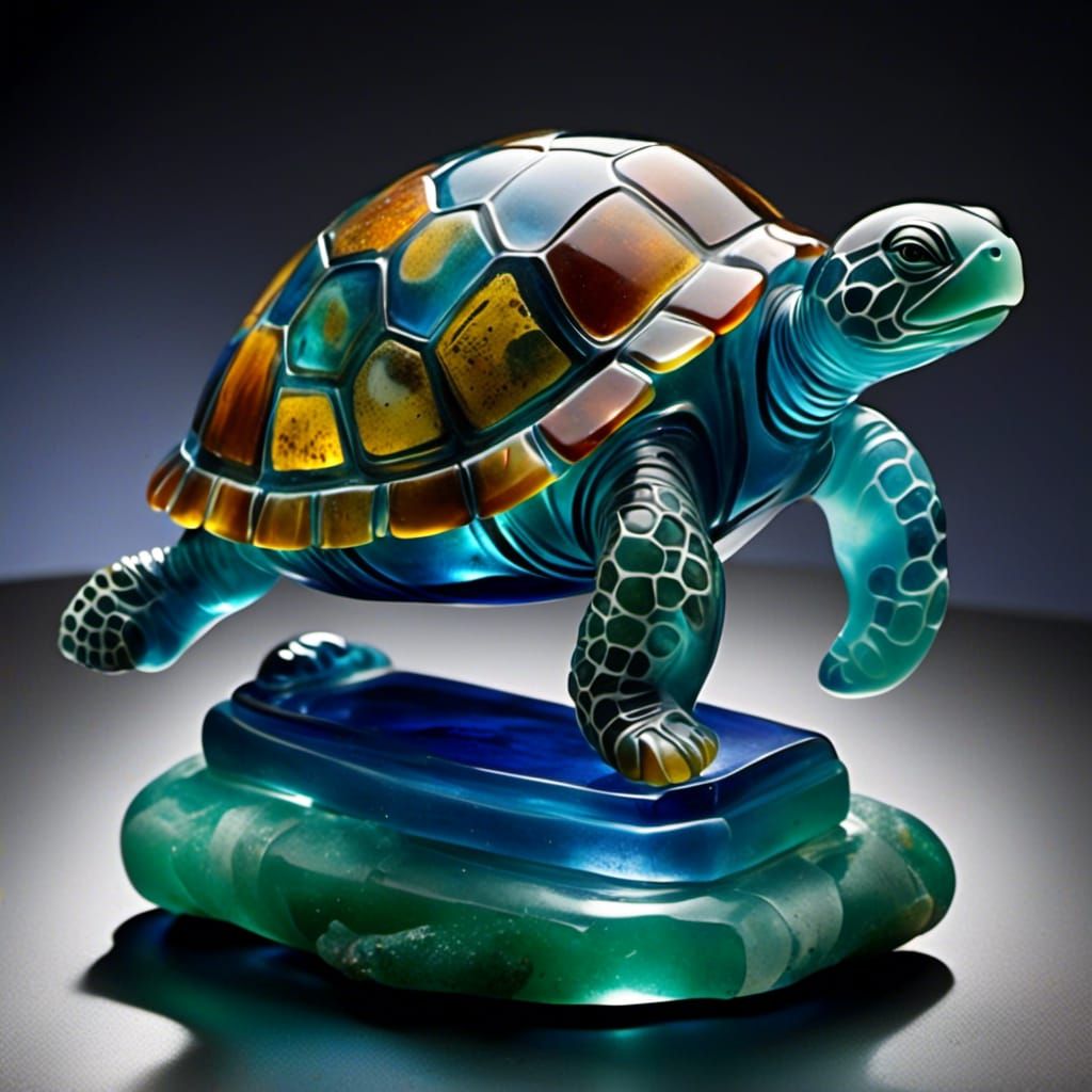 Glass and Jade Turtle