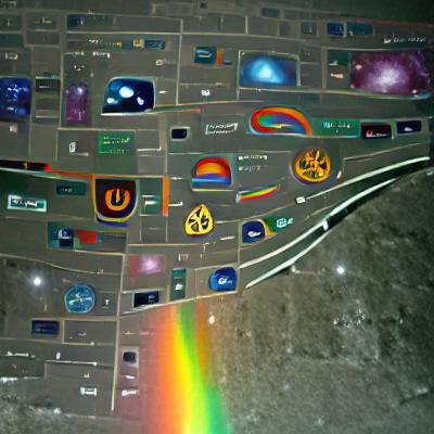 The universe roadway rainbow symbols