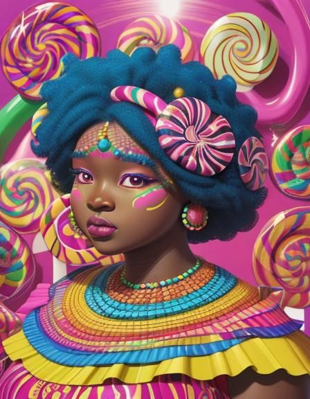 African beautiful voluptuous woman in dress, digital art,8k ...