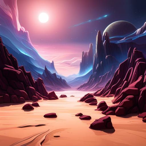 DETAILED GALACTIC ADVENTURE iIN SPACE detailed matte paintin...