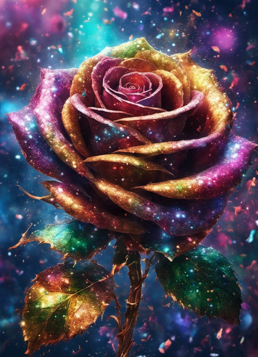 Rose of glitter - AI Generated Artwork - NightCafe Creator